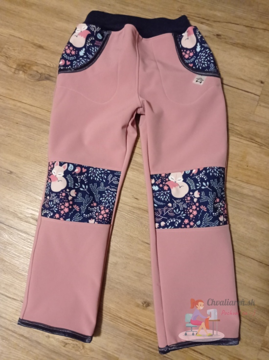 výrobek Softshell kalhoty lištičky se starorůžovou